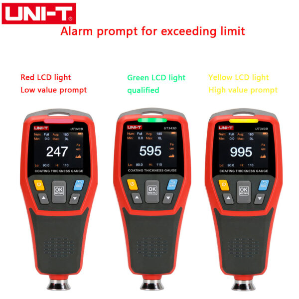 Толщиномер UNI-T UT343D , автоматическое распознавание FE/NFE, одноточечное и многоточечное быстрое определение 3